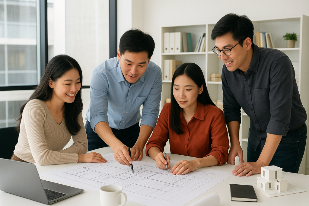 Collaborating Architects in Modern Office